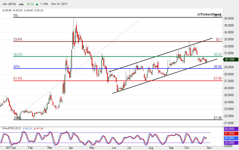 السوق السعودي : تحليل سهم نادك بداية من جلسة الخميس 02ـ11ـ2017