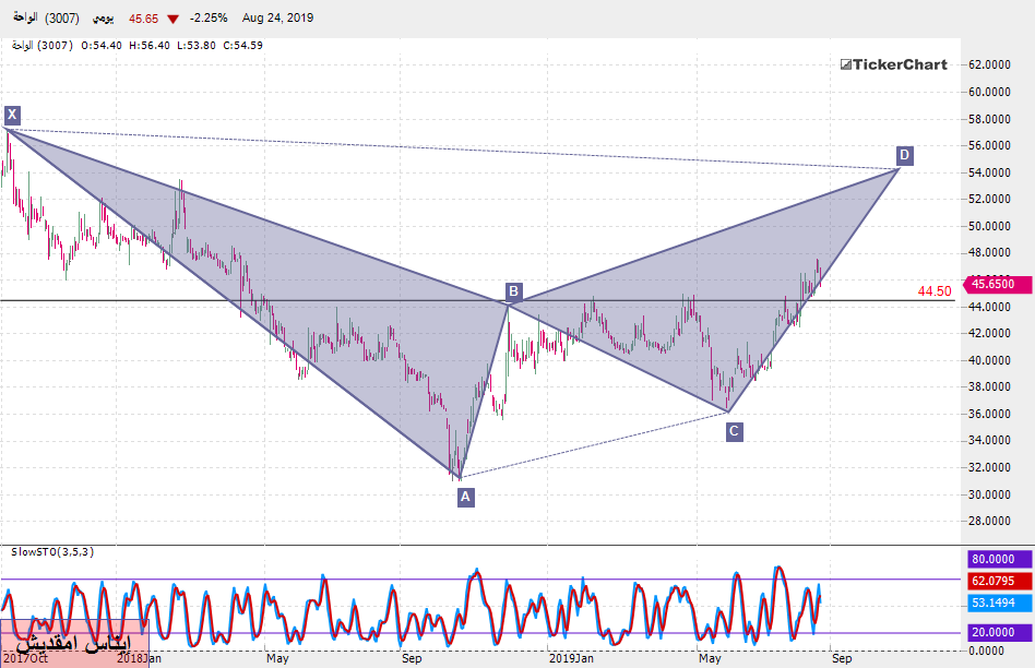 تحليل السوق السعودي : سهم الواحة بداية من جلسة الأحد 25ـ08ـ2019